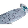 Jumbo Size Blue HOOPS Design 100% Cotton Ironing Board Cover with Thick Foam Backing & Drawstrings. This Cover is Designed to fit Ironing Boards with an Ironing Surface of 152 x 60cms