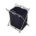 Chrome & Blue Laundry Hamper