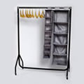 4ft Robust Chrome and Black Clothes Rail with stronger than the normal rail frame.