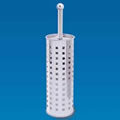 Free-Standing Circular Stainless Steel Toilet Brush & Holder
