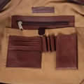 brown leather bag