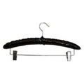 Shiny Black PVC Padded Lingerie Hanger with Clips and Studs