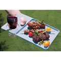 Pack of 4 Blue Plastic Dining Trays 30 x 20 x 1cm