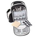 The Caraselle 4-Person Picnic Backpack & Dinner Set. Black & Grey.
