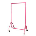 3ft Bespoke Custom Coated Pink Garment Rail with 3inch heavy duty castors