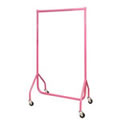 3ft Bespoke Custom Coated Pink Garment Rail with 4inch heavy duty castors