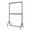 4ft All Black Extended Garment Rail with Black Extension Pieces and Black Centre Rail