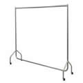 Metallic Silver Grey Stylish Solid Steel 6' Wide Deluxe Garment Rail