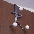 Caraselle Chrome Over Door Hanger with 3 White Ceramic Balls