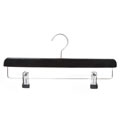 Caraselle Deluxe Black Wooden Trouser Bar Hanger with adjustable Chrome Clips 36cm wide