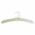 Deluxe Ivory Satin Padded Hanger with Satin Bow & Silver Hook 41cm wide