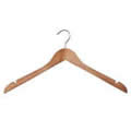 Deluxe Solid Beech Wood Shaped Shirt & Tops Hanger with Notches 44cms wide