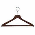 Hotel Security Hanger with Non-Slip Trouser Bar dark stain Beechwood