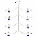 Metal Jumbo Spacesaver Hanger with Chrome Finish, 4 Bars & 8 Strong Adjustable Clips, 33cm wide & 49cm High