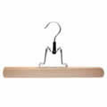 The Deluxe Solid Beech Wood Trouser Clamp Hanger Felt Lined Rotating Chrome Hook 30 cms wide