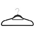 Non-Slip Huggable Hanger in Black with Tie/Belt Bar & Notches 45cm wide & 25cm high