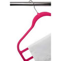 4 Bar Non-Slip Huggable Trouser Hanger in Deep Pink. 45cms wide, 43cm high & only 5mm deep
