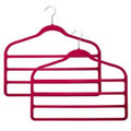 4 Bar Non-Slip Huggable Trouser Hanger in Deep Pink. 45cms wide, 43cm high & only 5mm deep