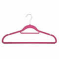 Non-Slip Huggable Hanger in Candy Pink with Tie/Belt Bar & Notches 45cm wide & 25cm high