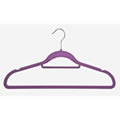 Non-Slip Huggable Hanger in Purple with Tie/Belt Bar & Notches 45cm wide & 25cm high