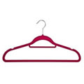 Non-Slip Huggable Hanger in Plum with Tie/Belt Bar & Notches 45cm wide & 25cm high