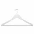 White Deluxe Shaped Maple Wood Suit Hanger with Non-Slip Trouser Bar 44 cms wide