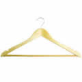 100 x Wooden Shaped Suit Hanger, Trouser Bar, Notches & Swivel Hook