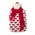 1.5 litre Natural Rubber Hot Water Bottle with Knitted Cover in Assorted Designs & Colours. Made to British Standard BS 1970 2006