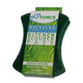 Pack of 3 x Green Ecoforce Recycled Heavy Duty Kitchen Scourer Pads