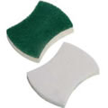 Pack of 2 Ecoforce Recycled Super Absorbent Sponge Scourers for the Kitchen: 1 x Heavy Duty & 1 x Non-Scratch