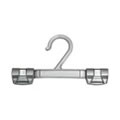 1 Silver Plastic Hanger with Strong Clips 20cms
