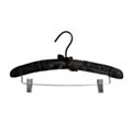 Black Satin Padded Hanger with Chrome Clips