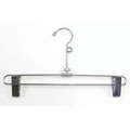 Metal Trouser/Skirt Hanger with 2 Adjustable Strong Clips & Swivel hook. 31cm wide & 18cm high