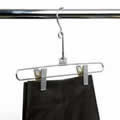 Metal Trouser/Skirt Hanger with 2 Adjustable Strong Clips & Swivel hook. 31cm wide & 18cm high