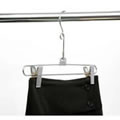 Metal Trouser/Skirt Hanger with 2 Adjustable Strong Clips & Swivel hook. 31cm wide & 18cm high