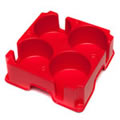 The New Caraselle Red Muggi Mark 2 Cup Holder for 4 Cups. Designed & Made in England