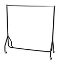 1 4ft Junior Height Black with Chrome Top Garment Rail
