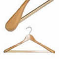 Shaped Wooden Suit Hanger with Non-slip Bar