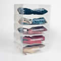 5 Stackable Clear Mid Calf Boots Storage Boxes