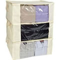 3 Jumbo Vacuum Storage Jumper/blanket Volume Reducing Chests 65 x 48 x 28cms