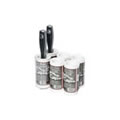 Pack of 2 Pet Hair Remover Sticky Roller Brushes with 4 Refills with 45metres long roll of sticky paper with adhesive surface which can be torn off & thrown away once used. Designed for removing lint, dust & animal hair from clothes & upholstery