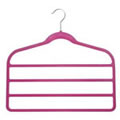 4 Bar Non-Slip Huggable Trouser Hanger in Shocking Pink. 45cms wide, 43cm high & only 5mm deep