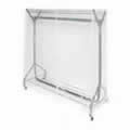 Clear PVC Rail Cover for a 4' Wide Garment Rail with Extended Height