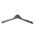 Notched Black Recycled Polypropylene Shirt Hanger with chrome swivel hook 41cm