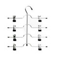 Metal SpaceSaver Hanger with Chrome Finish, 4 Bars & 8 Strong Adjustable Clips. 33cm wide & 37cm high