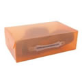 1 Ladies Translucent Tangerine Stackable Shoe Box