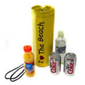 Caraselle Insulated Bottle Cooler Bag in Yellow - I Love the Beach logo