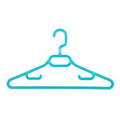 1 Pack of 3 Childrens' Turquoise Plastic Coat Hangers with Swivel Rotating Hook