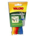 VELCRO� Brand 1 Pack of Coloured Adjustable Ties 12mm x 20cm x 5 Ties (60250)