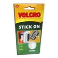 VELCRO� Brand White Stick On Coins 16mm diameter x 16 Sets (60227)